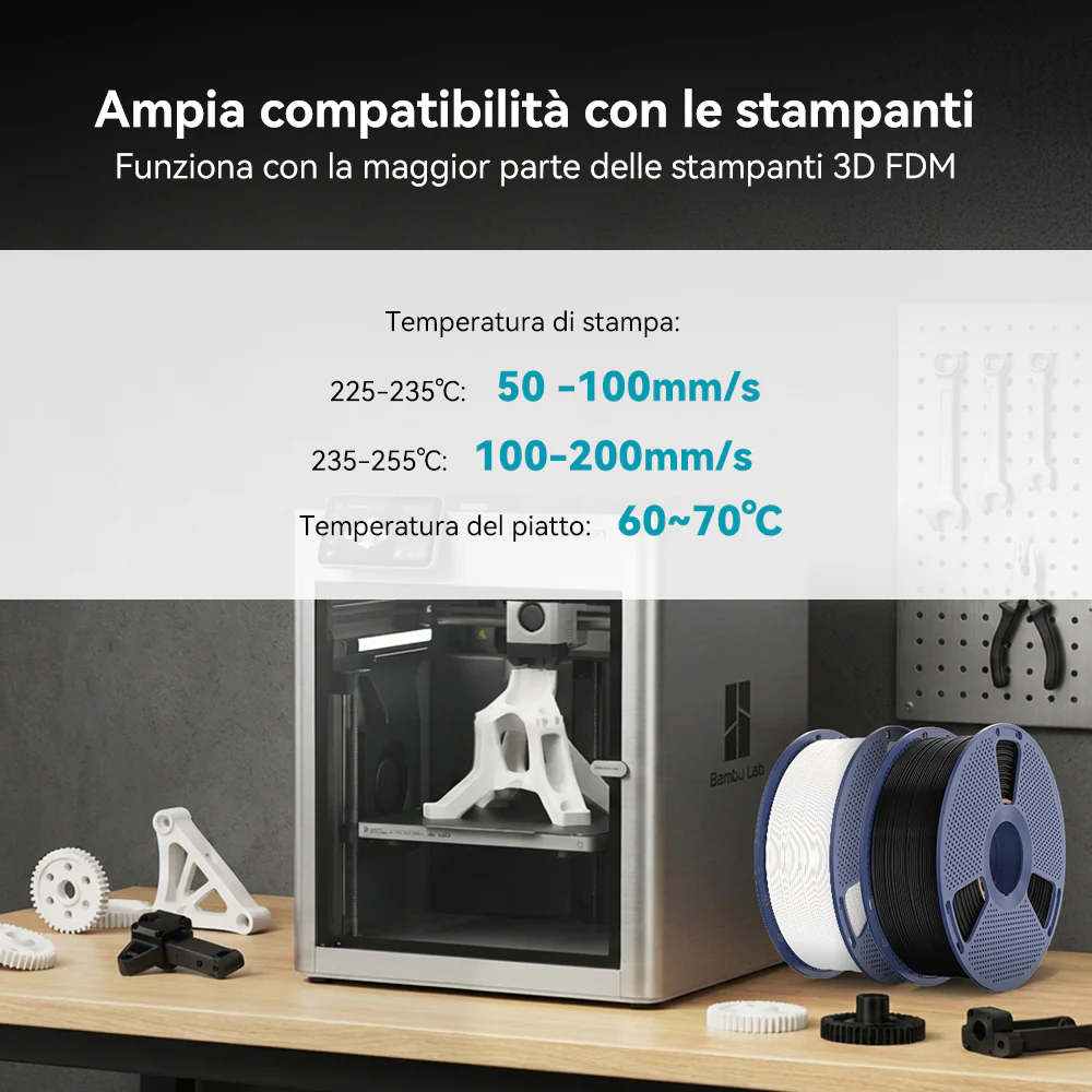 E ABS (Easy ABS) 3D Printer Filament 1KG (p.s.: Per la nuova bobina di ricarica è 0.9kg) - Image 6