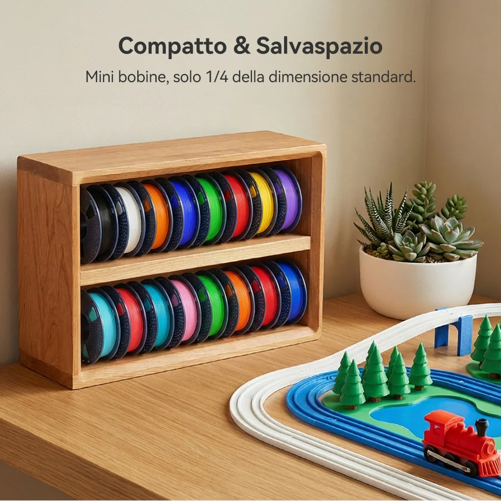 250g di Filamento, PLA, PLA+, PLA+2.0, PLA Meta Filament 250g*8 Rotoli, 0.25kg per Bobina, Confezione da 8, Totale 2kg, Mini Bobina per Stampanti 3D. - Image 3