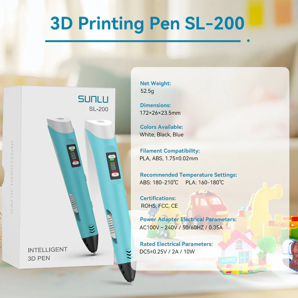 SUNLU 3D Pen Penna per la stampa 3D SL-200, regalo di Natale perfetto per i bambini creativi, adatto ai bambini dai 5 anni in su - Image 5