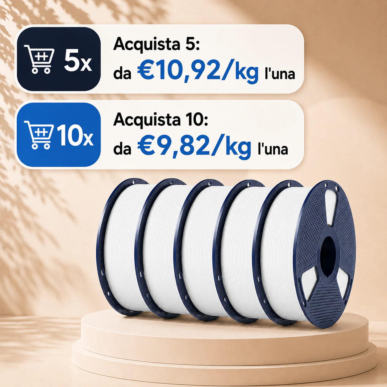 Filamento ad alta velocità Combo, High Speed Combo Pack – 1*5 kg, 1*10 kg (HSPLA,HSPLA+,HSMPLA,HSMPETG)