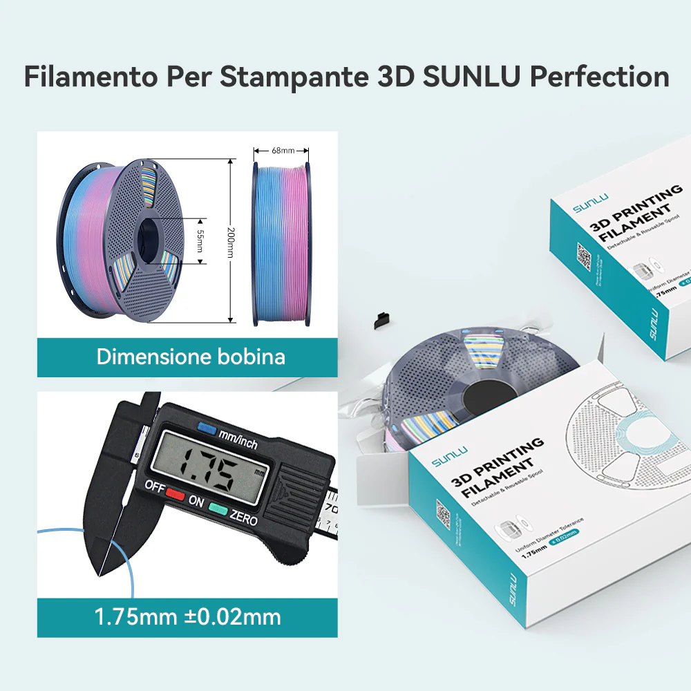 [MOQ: 3KG] Filamento Arcobaleno PLA, SILK, PETG per Stampante 3D 1KG - Image 11