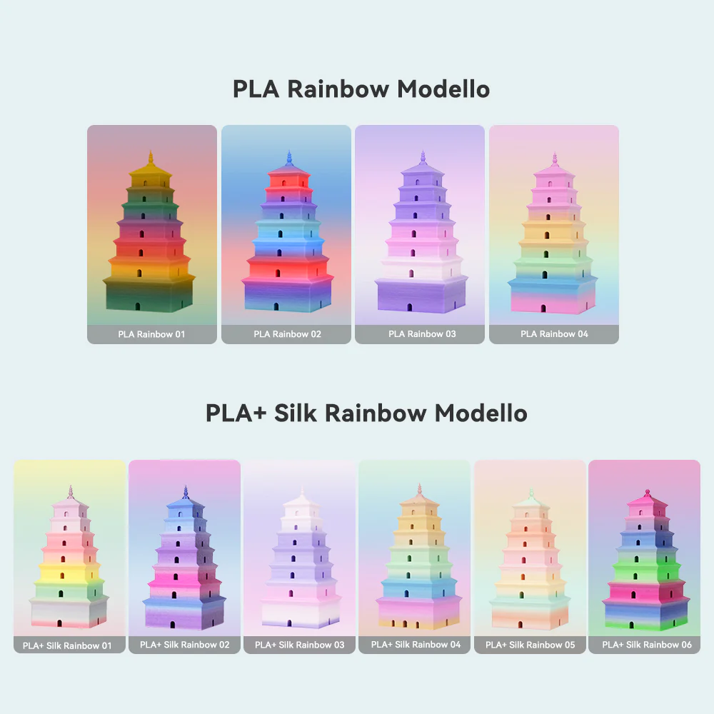 [MOQ: 3KG] Filamento Arcobaleno PLA, SILK, PETG per Stampante 3D 1KG - Image 7