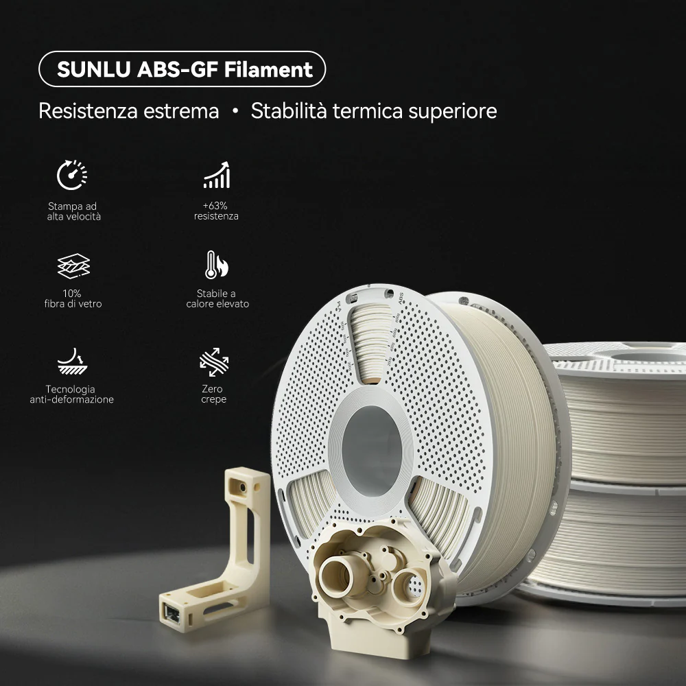 Filamento per Stampante 3D ABS-GF(ABS rinforzato con fibra di vetro) 1KG - Image 3