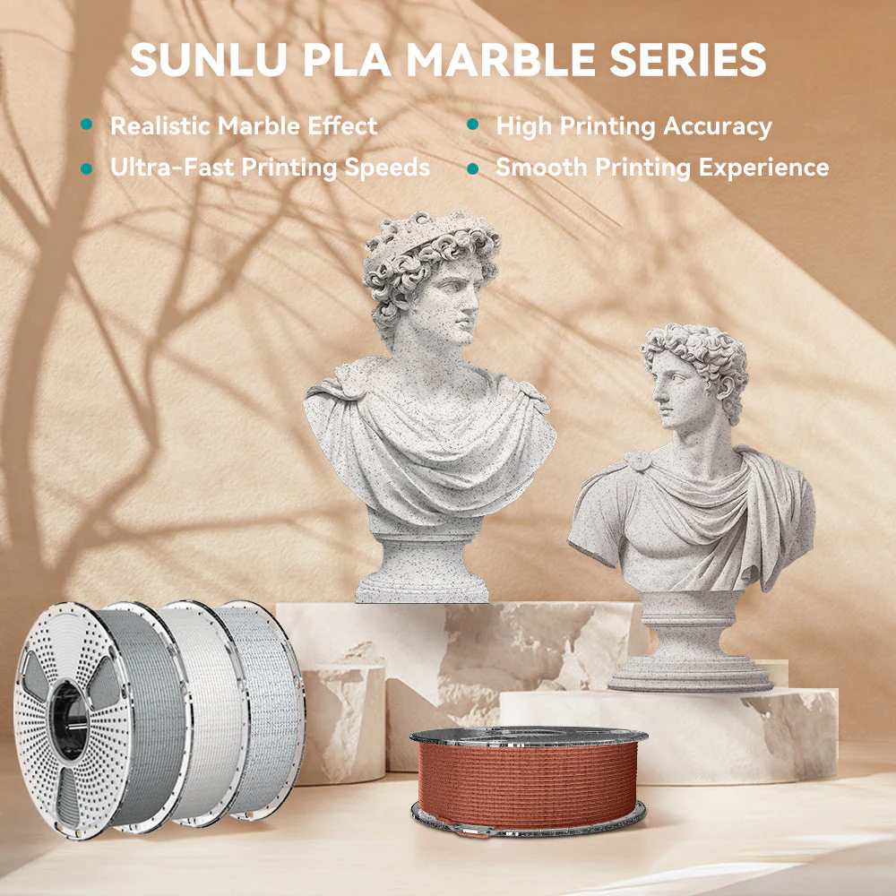 [MOQ: 3KG] Filamento per stampante 3D PLA Marble ad alta velocità 1 kg, High Speed PLA Marble - Image 5