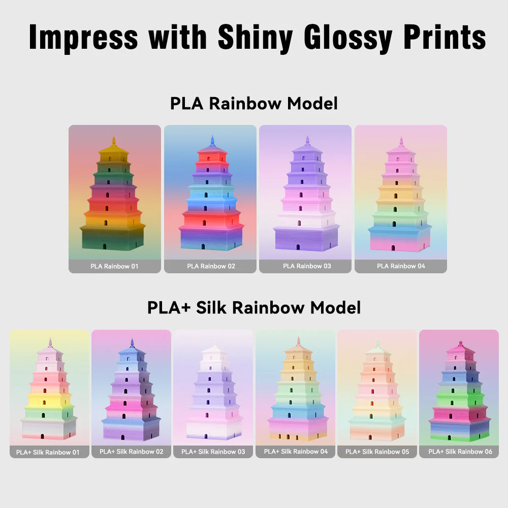 [MOQ: 3KG] Filamento PLA trasparente Rainbow per stampanti 3D, 1 kg - Image 3