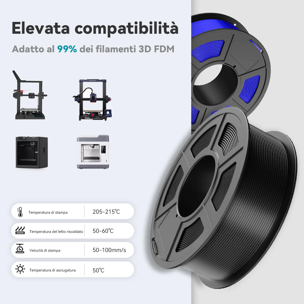 [MOQ: 6KG] Filamento standard per stampa 3D, PLA,PLA+,PLA+2.0,PLA Meta,HSPLA,PLA Matte e Rainbow - Image 6