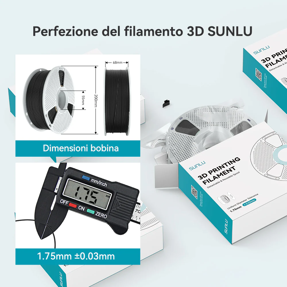 Filamento per stampante 3D in fibra di carbonio Nylon-12 (PA12-CF) 1 kg - Image 8