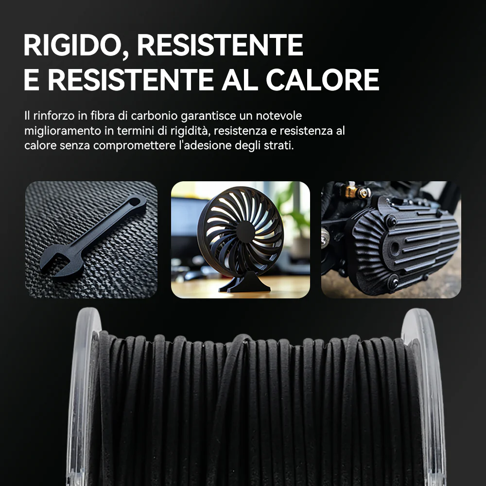 Filamento per stampante 3D in fibra di carbonio nylon-6 (PA6-CF) 1 kg - Image 9
