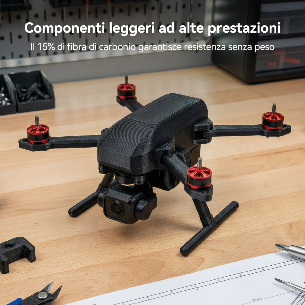[MOQ: 3KG]Filamento per stampante 3D in fibra di carbonio PLA 1KG PLACF - Image 4