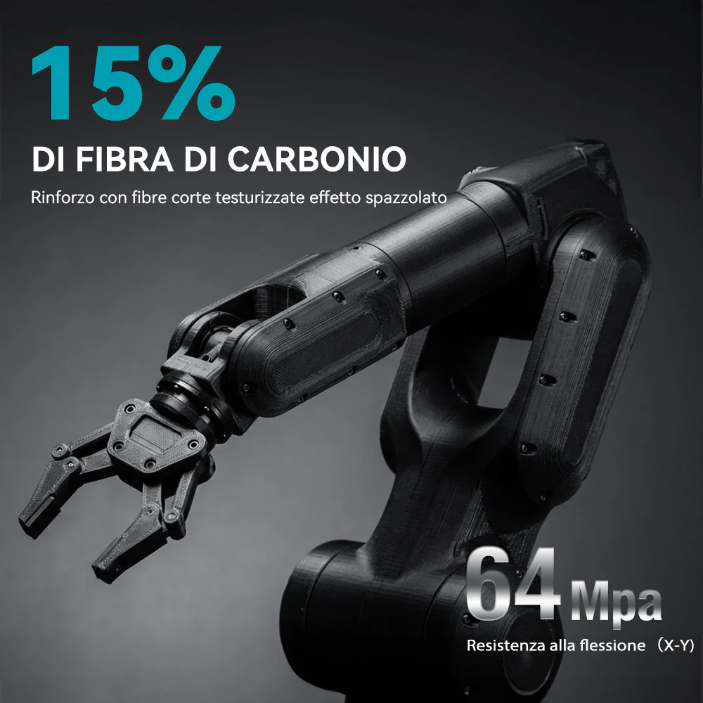 [MOQ: 3KG]Filamento per stampante 3D in fibra di carbonio PLA 1KG PLACF - Image 5