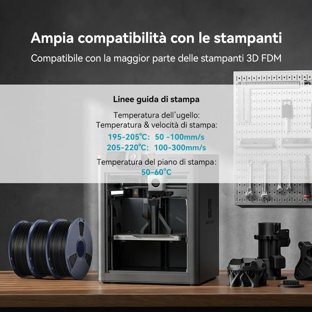 [MOQ: 3KG]Filamento per stampante 3D in fibra di carbonio PLA 1KG PLACF - Image 6