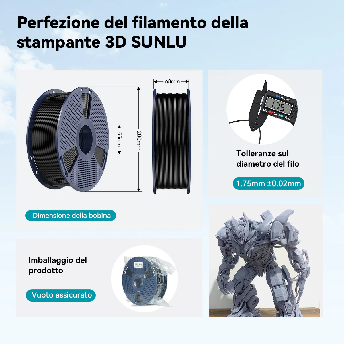 [MOQ: 6KG] Filamento PLA+ (PLA Plus) per Stampanti 3D, 1KG - Image 8