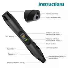 [-2 € cadauno acquistando 2 pezzi] Penna 3D SL-300, Penna Portatile per Stampa 3D – Compatibile con Filamenti PLA / ABS, Ideale per DIY, Giocattoli Educativi e Regali Popolari per Bambini - Image 5