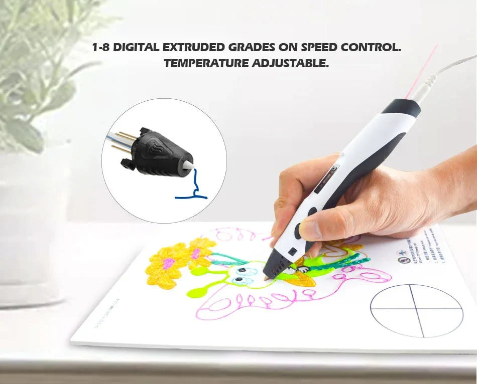 [-2 € cadauno acquistando 2 pezzi] Penna 3D SL-300, Penna Portatile per Stampa 3D – Compatibile con Filamenti PLA / ABS, Ideale per DIY, Giocattoli Educativi e Regali Popolari per Bambini - Image 6