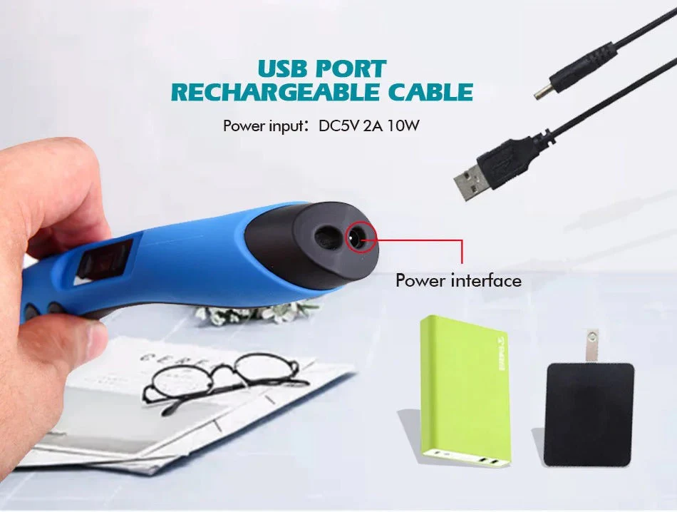 [-2 € cadauno acquistando 2 pezzi] Penna 3D SL-300, Penna Portatile per Stampa 3D – Compatibile con Filamenti PLA / ABS, Ideale per DIY, Giocattoli Educativi e Regali Popolari per Bambini - Image 8