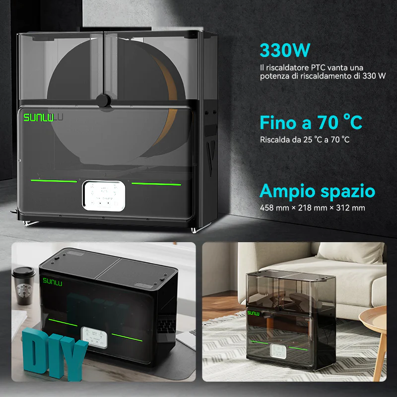 SUNLU FilaDryer S4, Bilanciamento di Temperatura e Alta Efficienza - Image 30