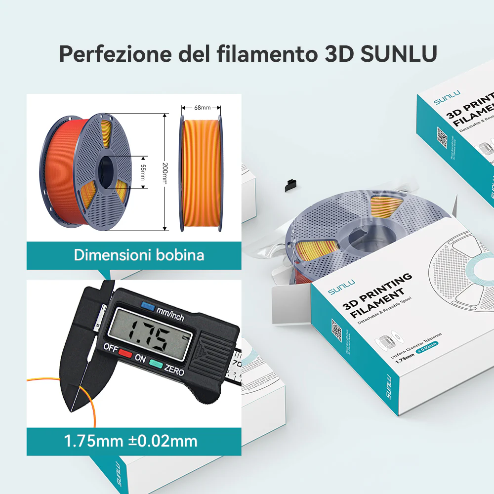[MOQ: 3KG] SUNLU PLA Matte Dual-Color Filamento PLA opaco bicolore 1KG- Transizioni Bicolori Senza Soluzione di Continuità e Finitura Matte Morbida - Image 8