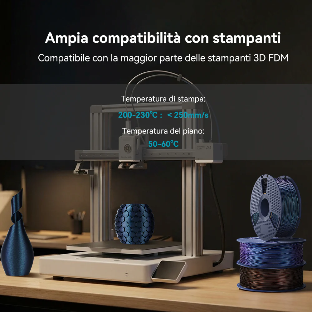 [MOQ: 3KG] SUNLU Filamento PLA Galassia Esterica 1KG, Filamento PLA Iridescente, Polvere Perlata Ultrafina Scintillante - Image 6