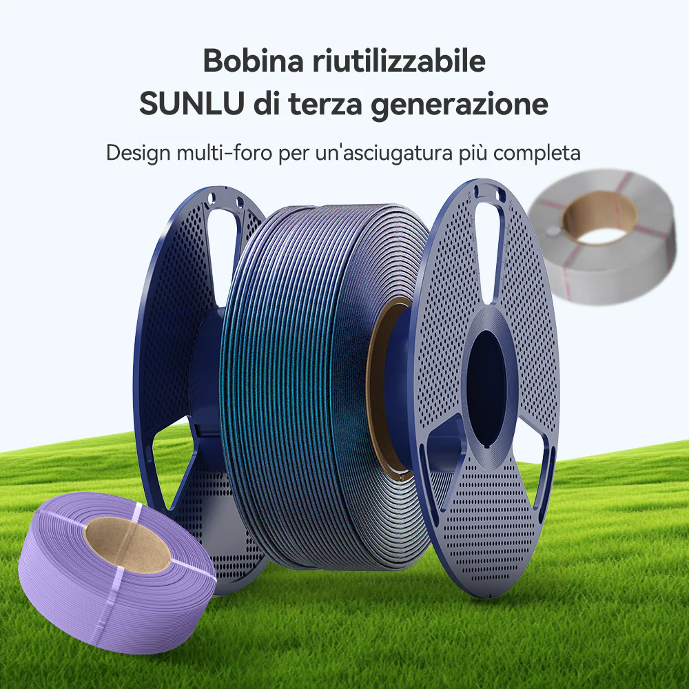 [MOQ: 3KG] SUNLU Filamento PLA Galassia Esterica 1KG, Filamento PLA Iridescente, Polvere Perlata Ultrafina Scintillante - Image 9